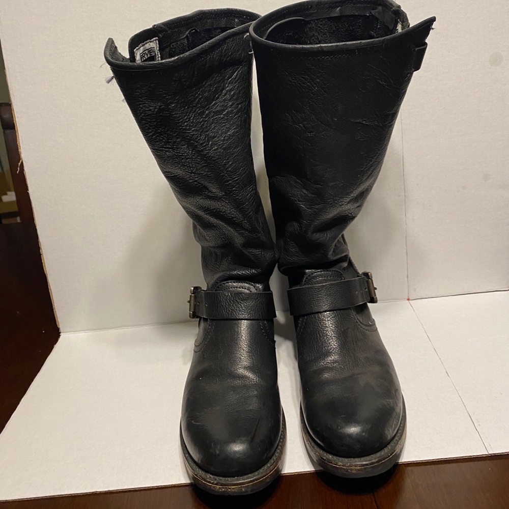 Black Frye leather boots